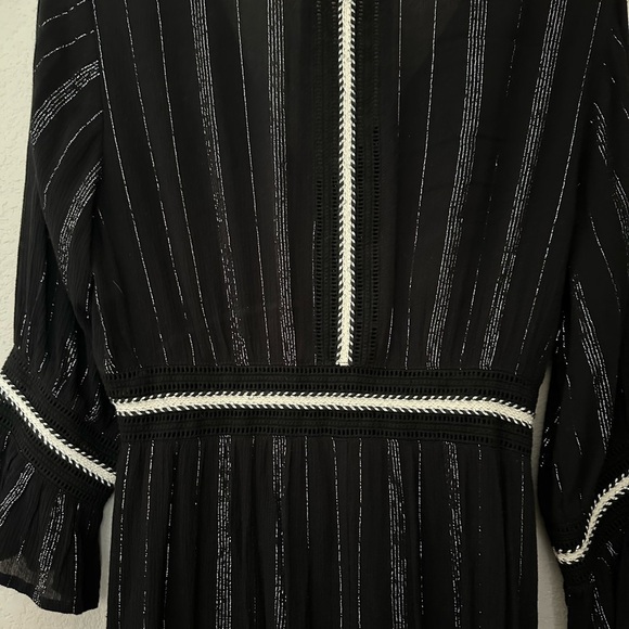 LoveStitch Dress Empire Waist Bohemian Button Front A-Line Maxi, M. Goth, witchy - Picture 8 of 12